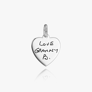 Sterling Silver HandwritingHeart Charm