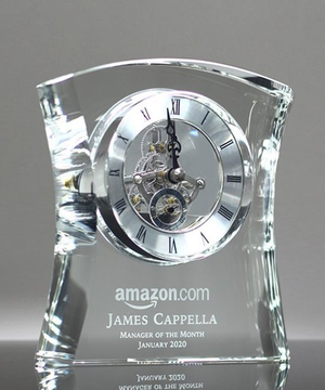 Custom Engraved Crystal Gift Clock