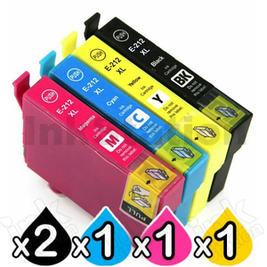 5 Pack Compatible for Epson 212XL (C13T02X192-C13T02X492) High Yield Ink Cartridges Combo [2BK,1C,1M,1Y]
