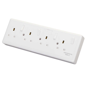 1 or 2 Gang to 4 Gang 13A Switched Converter Socket White