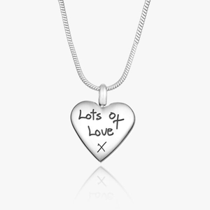 Handwriting Silver Urn Necklace
