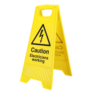 'Caution Electricians Working' Free Standing Sign