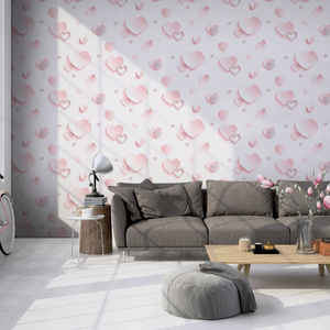 Muriva Gallery Hearts Pink Glitter Wallpaper - J92603