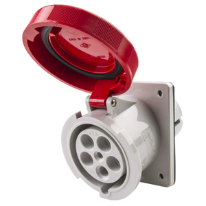 63A 3P+N+E 415V Angled Panel Mounted Socket IP67