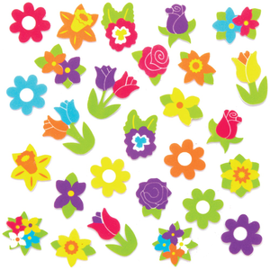 Moosgummi-Aufkleber Frühlings-Blumen