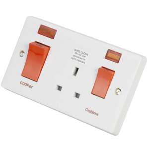 45A DP Cooker Control Unit with Neon marked Cooker White
