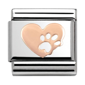 Nomination CLASSIC Rose Gold Heart Pawprint Charm 430104/12