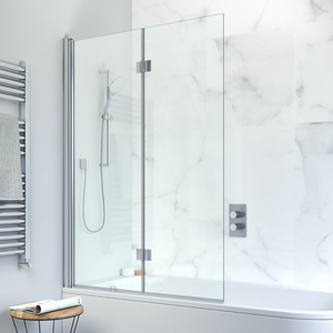 Crosswater Design View Dual Inward Opening Double Bath Screen - 1060mm