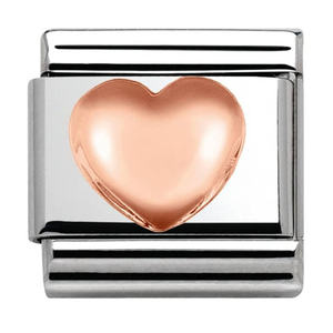 Nomination CLASSIC Rose Gold Plates Raised Heart Charm 430104/22