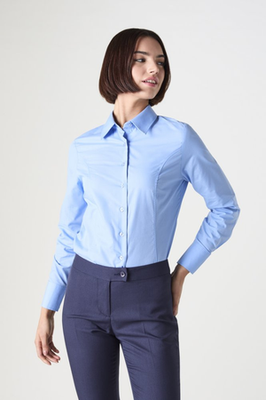 SJ Women's Long Sleeve Shirt, Cornflower Blue