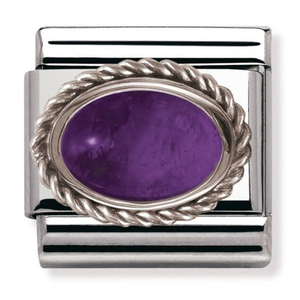 Nomination CLASSIC Silvershine Ornate Settings Amethyst Charm 330504/02