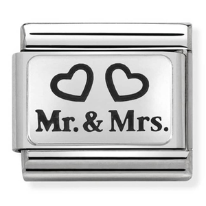 Nomination CLASSIC Silvershine Plates Mr and Mrs Charm 330109/01