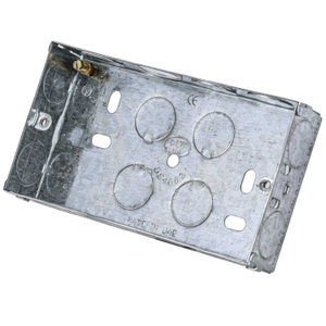 2 Gang 25mm Flush Metal Knockout Box (Sold in 1's)