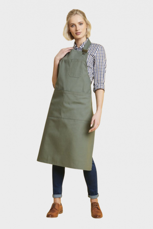 Clip Bib Apron, Light Olive