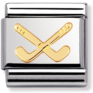 Nomination CLASSIC Gold Sports Collection Hockey Clubs Charm 030106/07