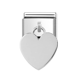 Nomination CLASSIC Silvershine Plates Plain Heart Dropper Charm 331801/02