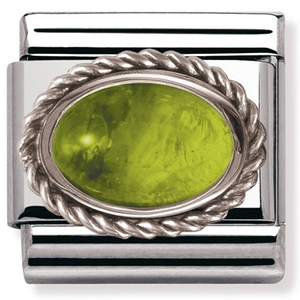 Nomination CLASSIC Silvershine Ornate Settings Peridot Charm 330504/05