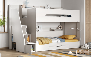 Flair Slick Staircase Bunk Bed White