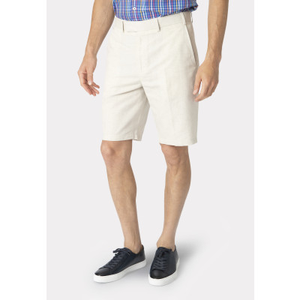 Buckland Tailored Fit Stone Cotton Linen Shorts