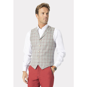Tailored Fit Kingston Stone Check Waistcoat
