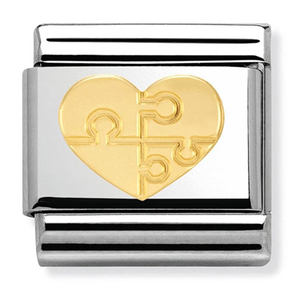 Nomination CLASSIC Gold Love Heart With Puzzle Charm 030116/18