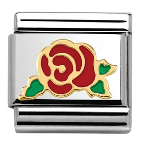 Nomination CLASSIC Gold Madame Monsieur Red Rose Charm 030285/30
