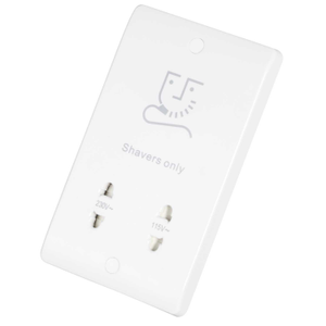 115 / 230V Dual Voltage Shaver Socket White
