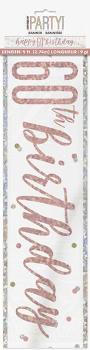 Rose Gold 60th Banner