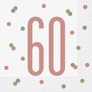 Rose Gold 60th Napkins