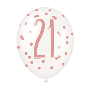 Rose Gold 21st Balloons
