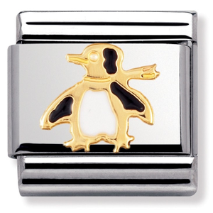 Nomination CLASSIC Gold Animals of Water Penguin Charm 030213/04