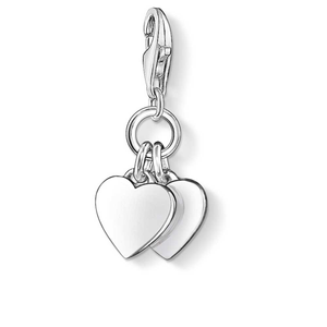 THOMAS SABO Silver 2x Plain Heart Charm 0836-001-12