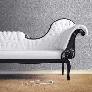 Muriva Sparkle Plain Silver Glitter Wallpaper - 701352