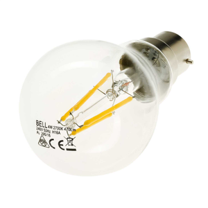 Bell 4W BC LED Non Dimmable Filament GLS Lamp Clear 2700K