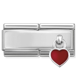 Nomination CLASSIC Silvershine Double Red Heart Charm 330780/03