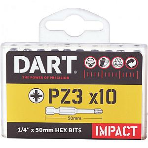 Dart PZ2 x 50mm Impact Driver Bits, Box of 10