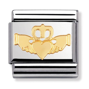Nomination CLASSIC Gold Celtic Claddagh Heart and Crown Charm 030119/05