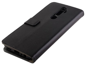 Synthetic Leather Wallet Case with Stand for OPPO A9 2020 - Black