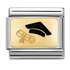 Nomination CLASSIC Gold Graduation Cap Charm 030284/27