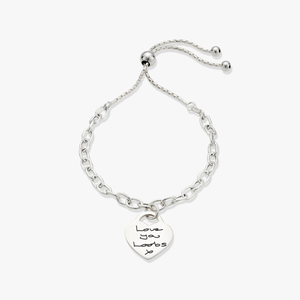Silver Chain SliderHandwriting Bracelet