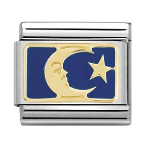Nomination CLASSIC Gold Cosmo Blue Enamel Moon & Star Charm 030284/45