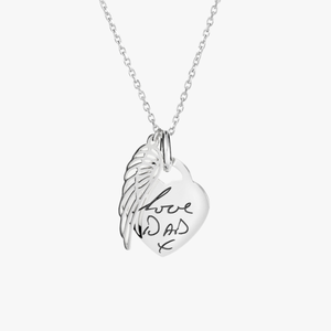 Angel Wing Handwriting Necklace