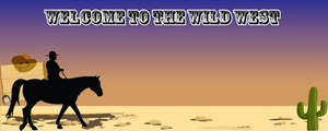 Wild West Lone Cowboy Design Personalised Banner 4ft x2ft