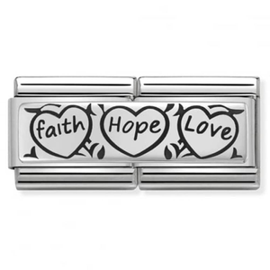 Nomination CLASSIC Silvershine Faith Hope Love Double Charm 330710/11