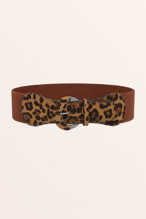 PU Buckle Waist Belt - Leopard
