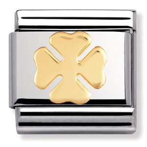 Nomination CLASSIC Gold Good Luck 4 Leaf Clover Charm 030115/06