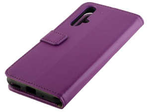 Synthetic Leather Wallet Case with Stand for Huawei Nova 5T - Purple