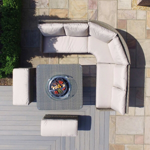 Maze - Winchester Royal Rattan Corner Dining Sofa Set with Fire Pit Table