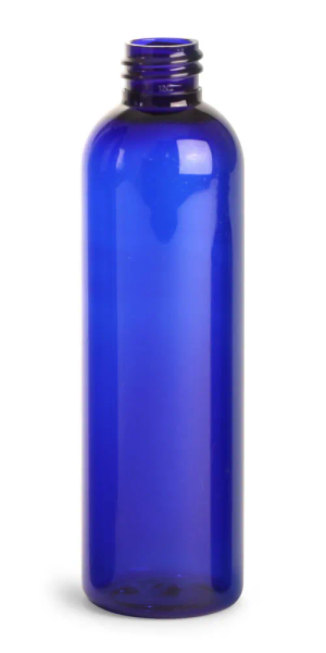 16 oz Blue PET Cosmo Round Bottles (Bulk), Caps NOT Included