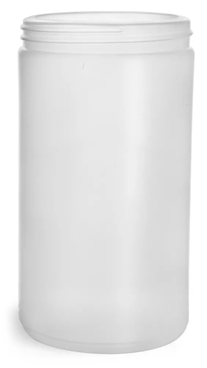 32 oz Natural HDPE Straight Sided Jars (Bulk), Caps Not Included